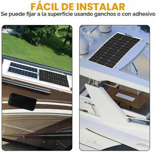 Vista 5 de XINPUGUANG Kit de sistema de panel solar de 12 V 200 W, panel solar flexible de 100 W, cargador de batería monocristalino con cable de extensión