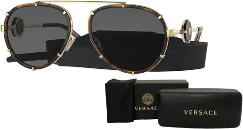 Vista 3 de Versace VE2232 Pilot Sunglasses for Women BUNDLE With Designer iWear Complimentary Eyewear Kit