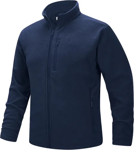 Vista 9 de 33,000ft - Chaqueta de forro polar con cremallera completa para hombre, ligera, cálida y suave, chaquetas de manga larga con bolsillos