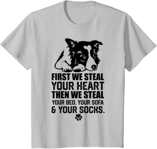 Vista 24 de Border Collie Steal Your Heart Steal Your Bed - Camiseta de sofá, Gris