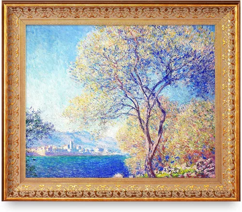 Vista 131 de A&T ARTWORK Antibes Seen from The Salis Gardens de Claude Monet Las Obras de Arte Clásico Mundial Reproducciones, Impresiones de Arte en Lienzo