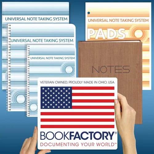 Vista 7 de BookFactory Sistema universal de toma de notas (notas Cornell) / cuaderno para tomar notas - 120 páginas, 8'' x 10'' - cubierta encuadernada