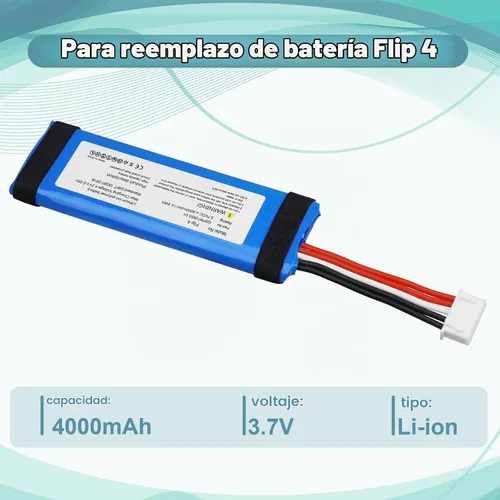 Vista 4 de para JBL Flip 4 Reemplazo de batería: Altavoz Bluetooth Batería Flip4