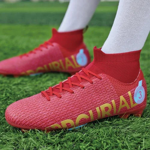 Vista 6 de AOSENSS Zapatos deportivos de fútbol para hombre, botas de fútbol para mujer, antideslizantes, transpirables, para interiores y exteriores