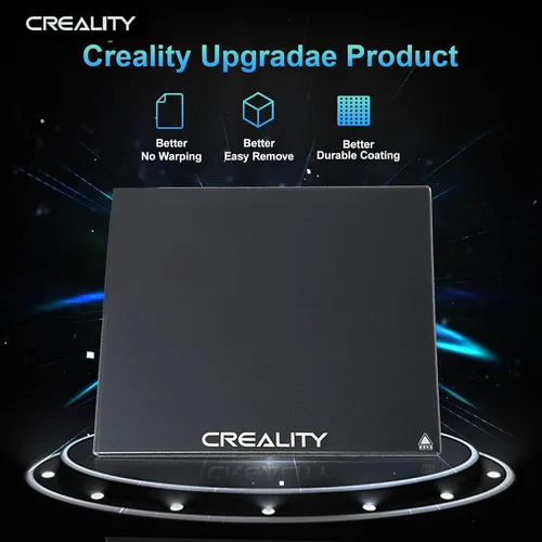 Vista 2 de UNIDO Creality - Cama de vidrio oficial Ender 3 mejorada, plataforma de vidrio duradero de alta dureza para impresora 3D, placa de construcción