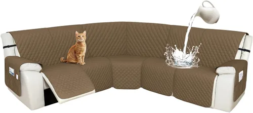 Vista 22 de Arfntevss Fundas de sofá modular reclinable, 100% impermeable, en forma de L, para sillón reclinable en forma de L, funda seccional lavable