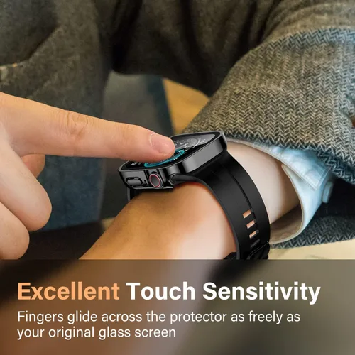 Vista 5 de Amizee Paquete de 2 fundas compatibles con Apple Watch de 1.575 pulgadas Series 6/5/4/SE con protector de pantalla integrado, carcasa rígida