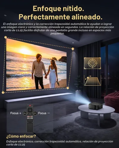 Vista 6 de [Auto Focus/LCD de 5 pulgadas] Proyector para exteriores 4K con WiFi 6 y Bluetooth, DBPOWER Native 1080P Proyector portátil, Keystone automático