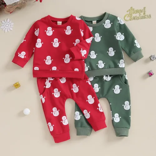 Vista 7 de Conjunto de sudadera de Papá Noel para bebé, niño, niña, ropa de Navidad para otoño e invierno