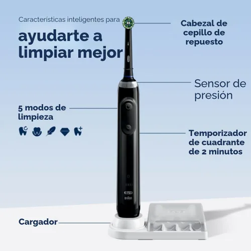 Vista 2 de Oral-B Pro 5000 SmartSeries Power Cepillo de dientes eléctrico recargable con conectividad Bluetooth, Edición Negra