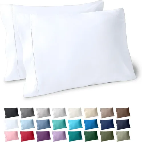 Vista 32 de Bare Home Juego de 2 fundas de almohada de microfibra de tamaño estándar, fundas de almohada refrescantes, doble cepillado, fácil cuidado, cierre
