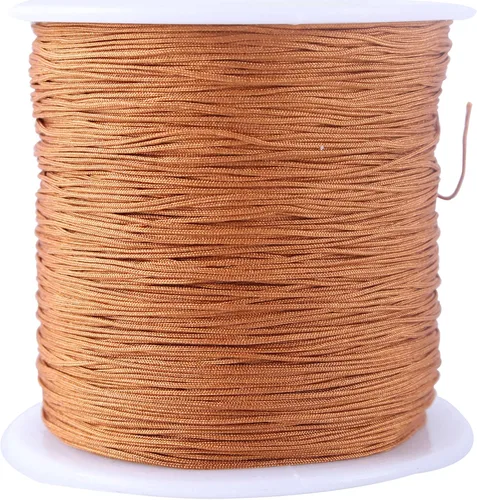 Vista 133 de KONMAY 1 rollo de cuerda de nailon de 150 yardas, trenzado de 0.016 in de nailon Shamballa Macramé/cordón de cuentas, cordón de nudo chino, cuerda