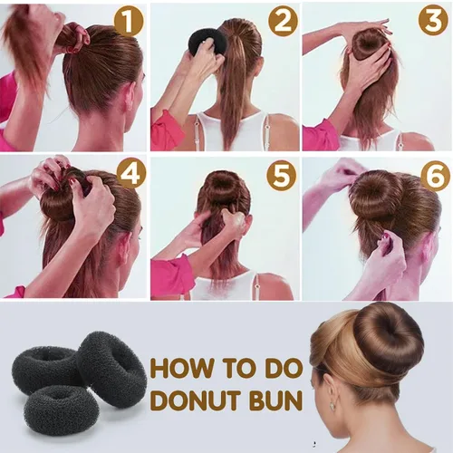 Vista 5 de Juego de 31 piezas para hacer moños para el cabello, juego de accesorios de peinado más completo (negro)