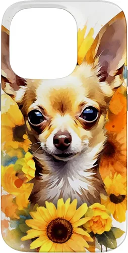 Vista 17 de Chihuahua Dog Watercolor Funda de girasol Chihuahua para iPhone 17