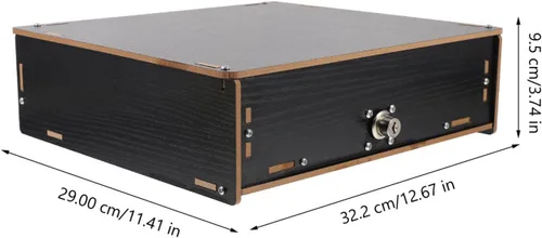 Vista 6 de VILLCASE Cajón manual de registro para sistema de punto de venta Cajón de efectivo con bandeja extraíble Cerradura de llave Organizador de dinero