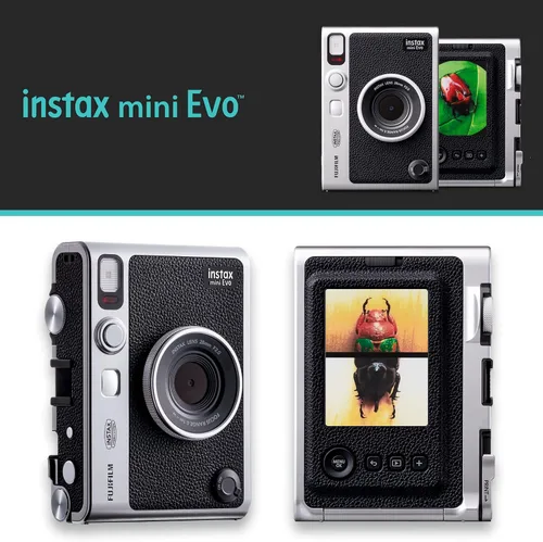 Vista 6 de Fujifilm Instax Mini EVO Paquete de cámara instantánea híbrida con funda compatible con Fujifilm Instax Mini EVO + Fujifilm Instax Mini Twin Pack