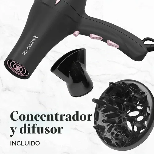 Vista 4 de Secador de pelo de cerámica perlada, Remington AC2015 T Studio Salon Collection, púrpura profunda