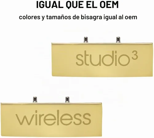 Vista 6 de Kit de reparación de diadema y bisagra para auriculares Beats Studio3, juego de accesorios duraderos (Negro Oro)