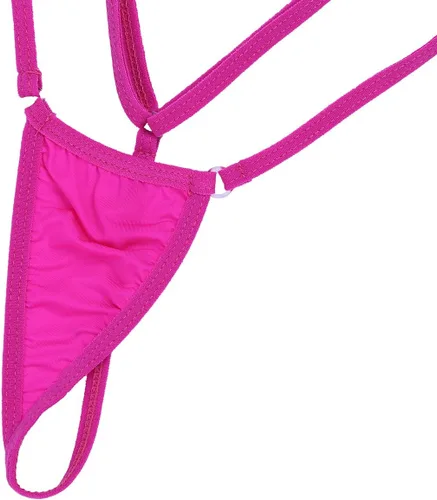 Vista 6 de Fldy Tangas de hombro sexy para mujer con tirantes en G, mini micro bikini traje de baño, tangas en T