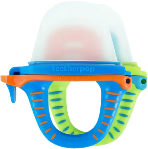 Vista 16 de Teetherpop Mordedor de silicona rellenable para bebés – Moldes de paletas de leche materna para la dentición con ranuras antiderrame – Mordedores
