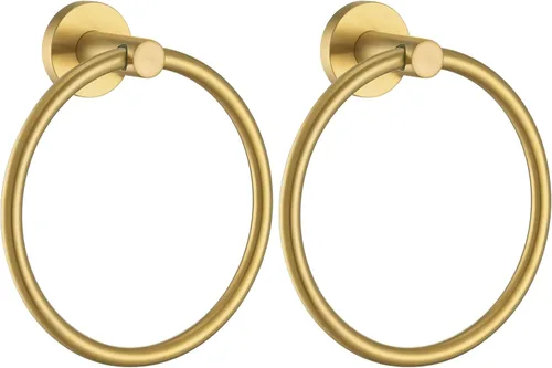 Vista 18 de APLusee Towel Ring for Bathroom Wall, Brushed Dark Gold Hand Towel Ring Holder, Heavy Duty SUS 304 Stainless Steel Modern Bathroom Accessories