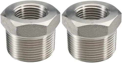 Vista 5 de Beduan - Buje reductor hexagonal de acero inoxidable, 1" macho NPT a 1/2" hembra NPT, accesorio adaptador para tubería de fundición reductor