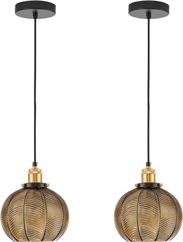 Vista 10 de Lámpara colgante vintage de 7.8 pulgadas, 2 luces, para fregadero de cocina, con vidrio soplado a mano verde, pequeña lámpara colgante para cocina