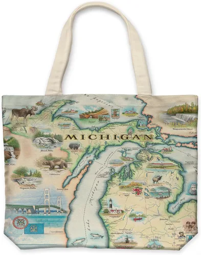 Vista 38 de Xplorer Maps Bolsa de lona con asas, bolsa de compras de comestibles de tela, bolsa reutilizable y ecológica, 100% algodón, lavable