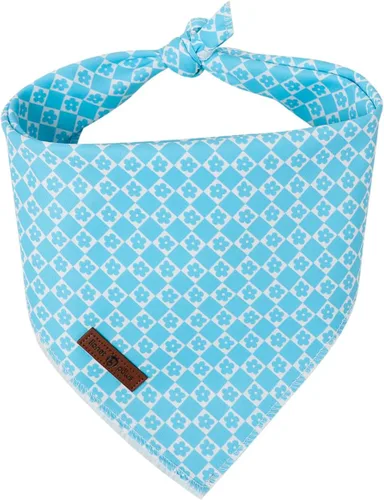 Vista 18 de Lionet Paws Bandana para Perro de Algodón Lavable Pañuelo Bufanda Bandana Triangular para Perros Pequeños Medianos y Grandes Cuadrícula Negra