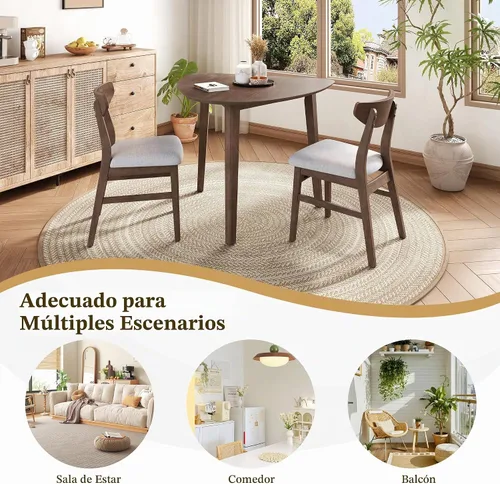 Vista 4 de P PURLOVE - Juego de mesa moderna de 3 piezas, mesa triangular de madera