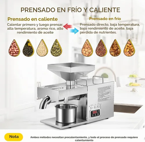 Vista 5 de CGOLDENWALL Máquina de prensa de aceite comercial de 3000 W Expulsor extractor de aceite con controlador de temperatura inteligente/motor