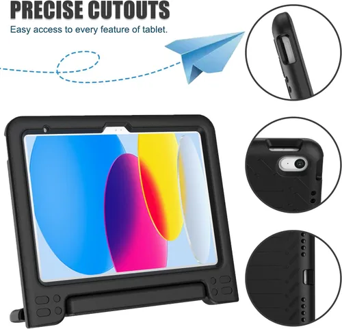 Vista 5 de AVAWO - Funda infantil para iPad de 10.9 pulgadas con protector de pantalla integrado, duradera, a prueba de golpes, ligera, con mango protector