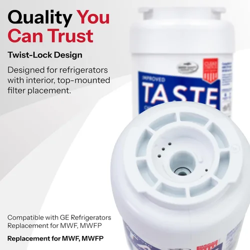 Vista 2 de Clear Choice Filtro de sabor de repuesto para filtro GE MWF GWF compatible con WF287 EFF-6013A FMG-1 FMG1 Filtro de agua para refrigerador, NSF/ANSI