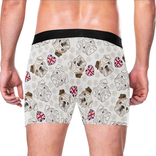 Vista 3 de JHKKU Men's Boxer Briefs Soft Comfort Breathable 4 Inch Inseam Underwear with Fly