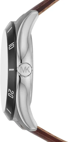 Vista 2 de Michael Kors Layton Reloj de cuero con fecha de tres manos