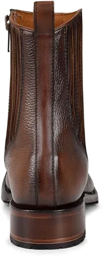 Vista 5 de Cuadra Botas urbanas para hombre en piel bovina con cremallera marrón