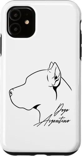 Vista 5 de iPhone 15 Funny proud Dogo Argentino perfil perro mamá perro caso