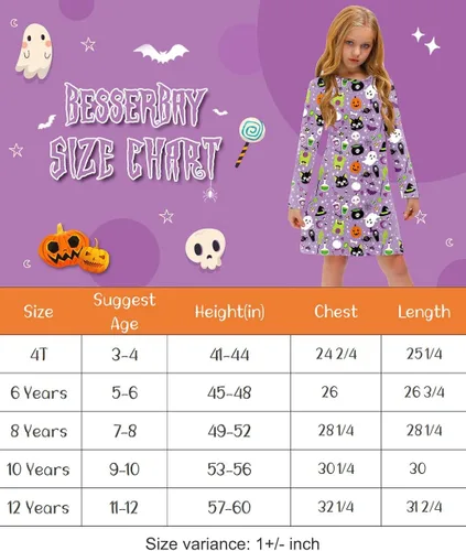 Vista 7 de BesserBay Vestido midi de Navidad para niñas con bolsillo en el pecho de 4 a 12 años