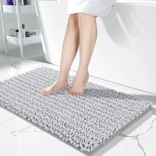 Vista 115 de Yimobra Alfombras de Baño Antideslizantes Lavables - Alfombra de Baño de Chenilla Ultra Suave Absorbente, Alfombra Peluda de Secado Rápido para Negro