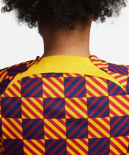 Vista 6 de Nike FC Barcelona Dri-FIT - Camiseta de fútbol para mujer, color amarillo/amarillo/amarillo/blanco/talla S, Amarillo/Amarillo/Amarillo/Blanco