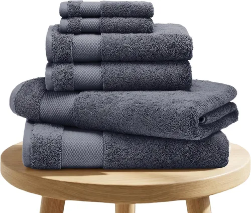 Vista 17 de BIOWEAVES 100% Algodón Orgánico 700 GSM Suave Juego de Toallas Premium de 6 Piezas Certificado GOTS, 2 Toallas de Baño, 2 Toallas de Mano y 2 Paños