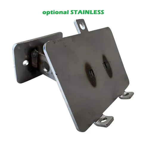 Vista 2 de Soporte de termómetro digital - Accesorio universal para parrilla de montaje para controlador de barbacoa (acero inoxidable - base curvada)