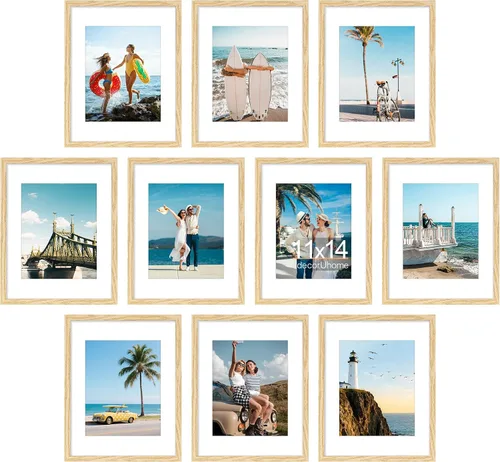 Vista 30 de decorUhome Paquete de 10 marcos de fotos de 4 x 6 pulgadas, decoración de Dorado