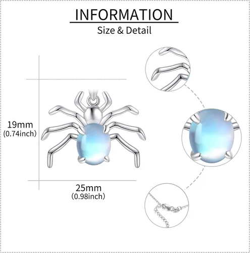 Vista 4 de Collar con colgante de plata de ley 925 con diseño de animales, diseño de galgos, araña, cuerno largo, cabra, oveja, regalo de joyería para mujer
