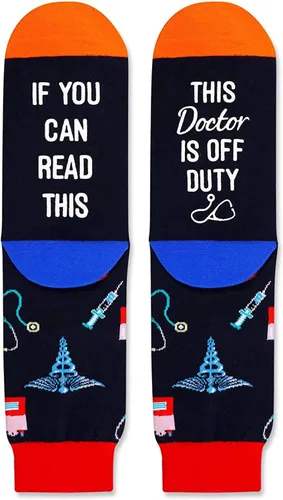 Vista 6 de Zmart Unisex Funny Socks Breast Cancer Doctor Nurse Socks, Funny Gifts For Cancer Patients Medical Student Graduation