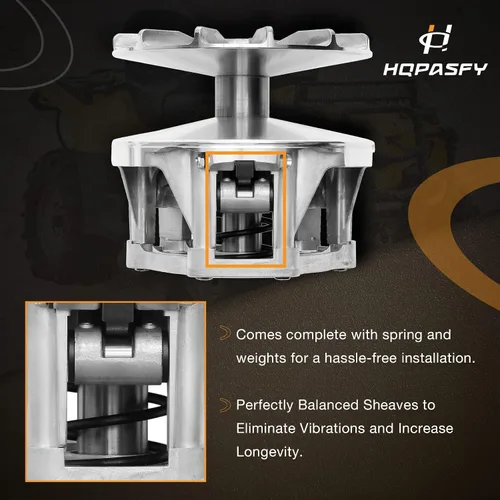 Vista 3 de Embrague de transmisión principal con resorte y contrapesos Compatible con 2014-2019 Polaris Ranger 570 2012-2019 Polaris RZR 570 NON-EBS