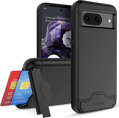 Vista 11 de Funda tipo cartera para Google Pixel 7a, funda de doble capa con ranura para tarjeta y soporte para Google Pixel 7a - Púrpura