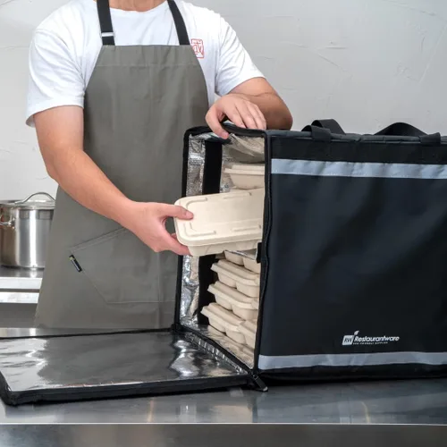 Vista 8 de Restaurantware Cater Tek - Bolsas para entrega de alimentos (14.9 x 13.1 x 9.4 pulgadas)