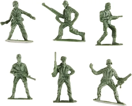 Vista 2 de 144 soldados de juguete clásicos en poses, surtido de Rhode Island Novelty