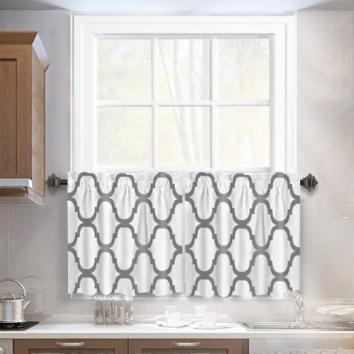 Vista 11 de Melodieux - Cortinas de bolsillo de moda marroquí para cocina, cafetería o baño, pequeñas ventanas